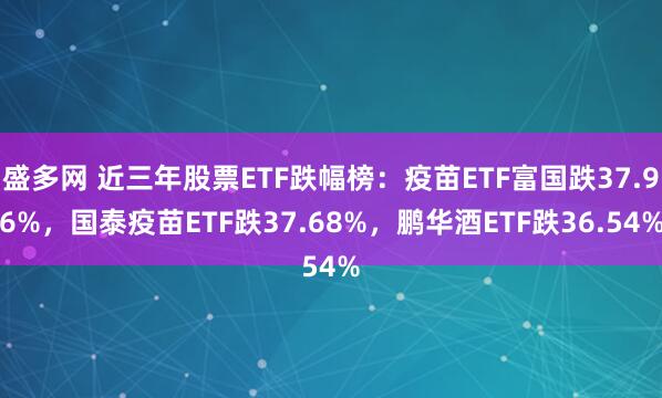 盛多网 近三年股票ETF跌幅榜：疫苗ETF富国跌37.96%，国泰疫苗ETF跌37.68%，鹏华酒ETF跌36.54%