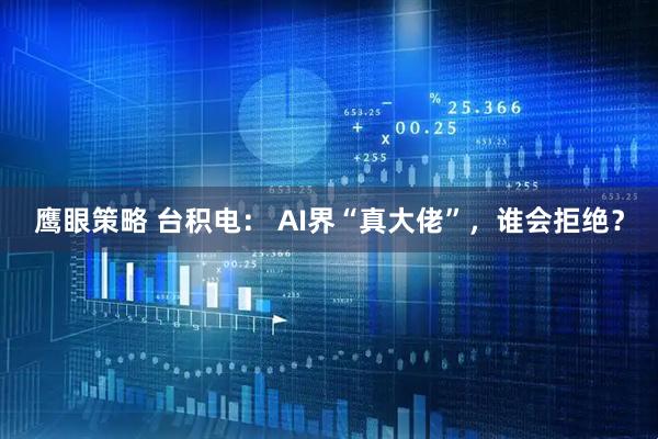 鹰眼策略 台积电： AI界“真大佬”，谁会拒绝？