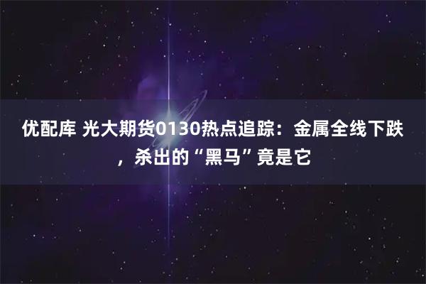 优配库 光大期货0130热点追踪：金属全线下跌，杀出的“黑马”竟是它