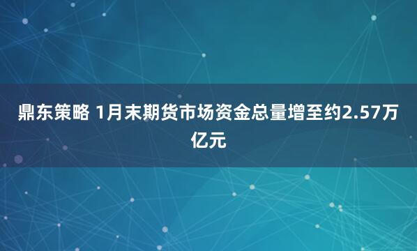 鼎东策略 1月末期货市场资金总量增至约2.57万亿元